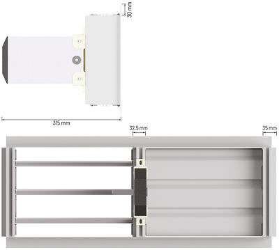 Jalousieklappe Klasse 2/3 85 mm mit Frontalmotor Plattenwärmetauscher
